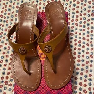 Tory Burch Cameron wedge sandals size 10.5